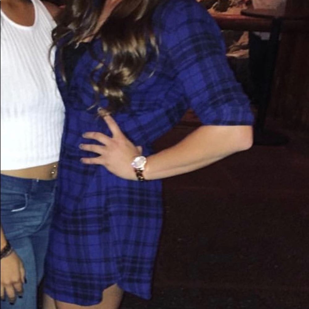FOREVER BLUE FLANNEL DRESS